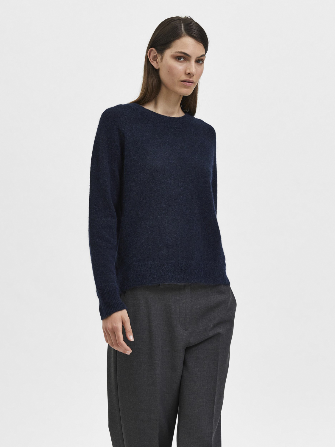 Slflulu LS Alpaca Blend Knit Oneck B Noos