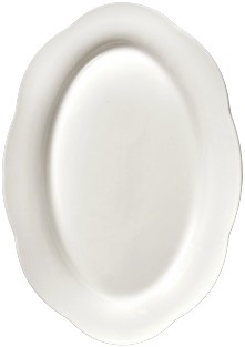 High Oval Plate L White Silhouette