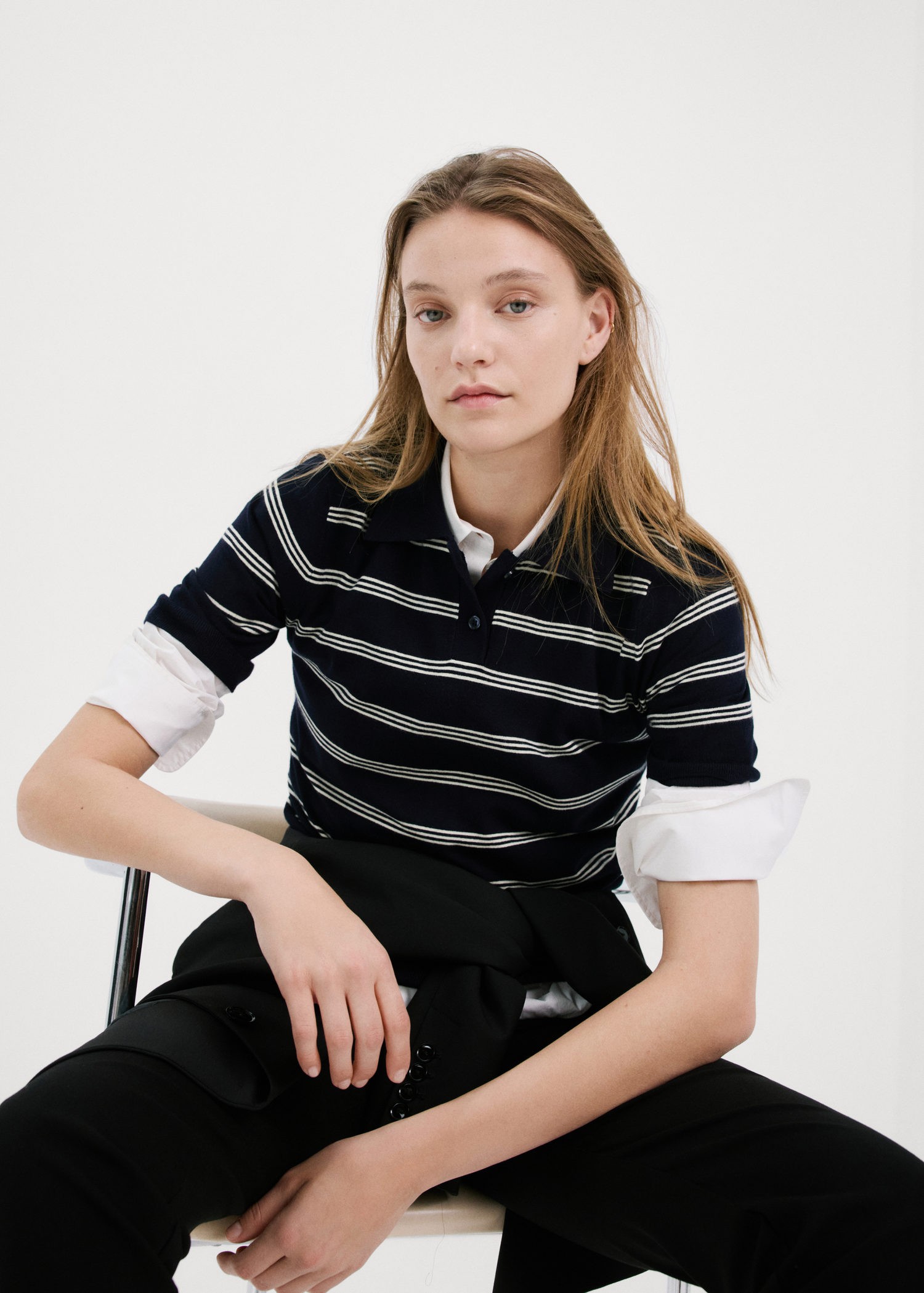 Striped Poloneck Sweater