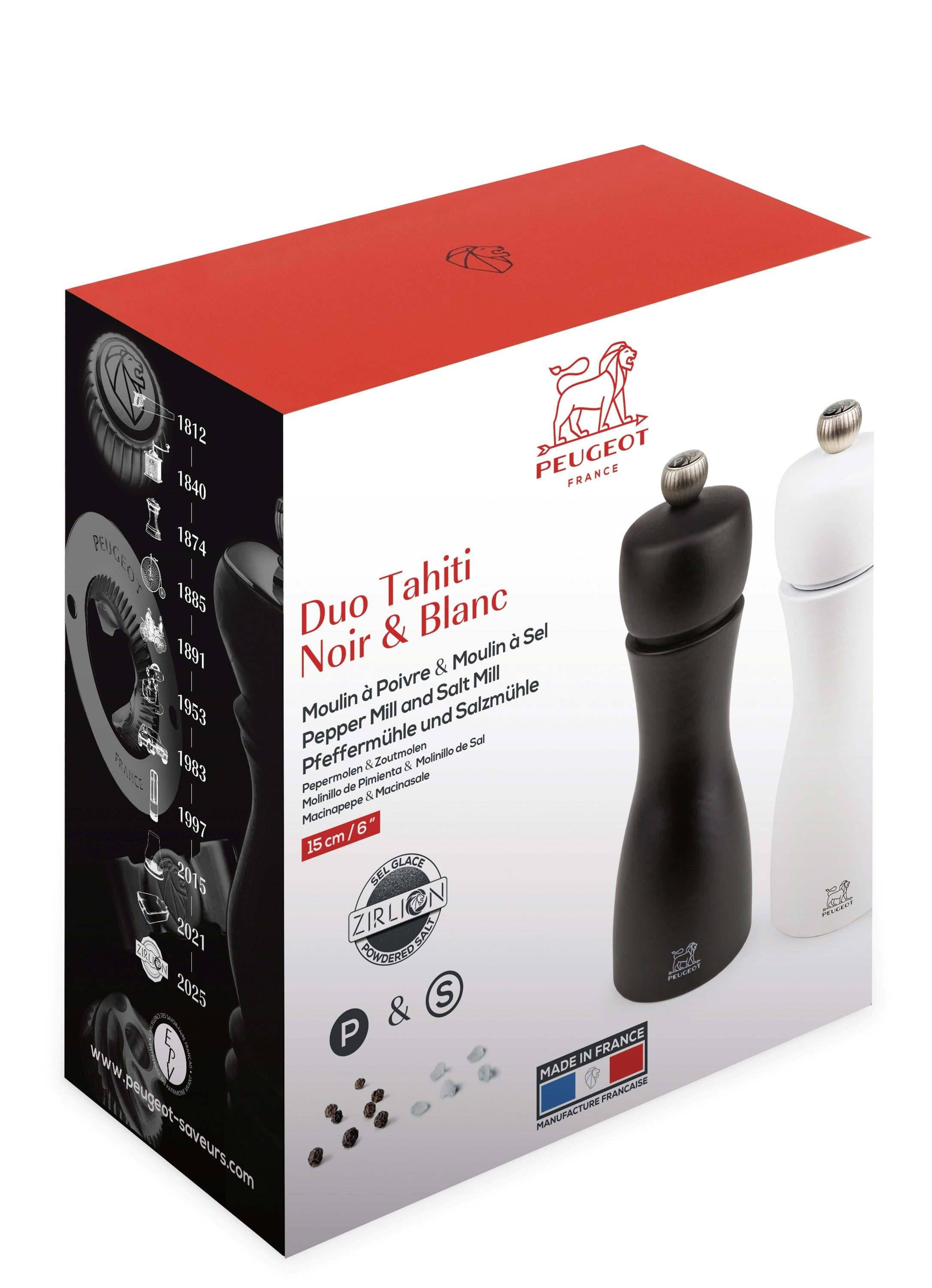 Tahiti Sæt Z Peber & Salt Sort/hvid 15 cm