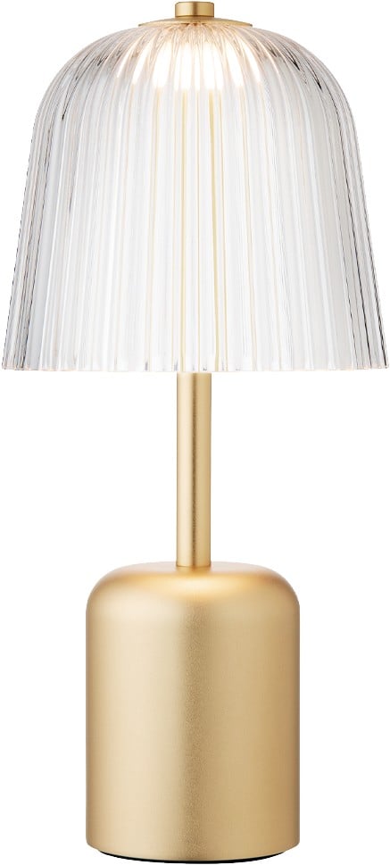 Asteea Table, Portable, Satin Brass / Ripple Clear