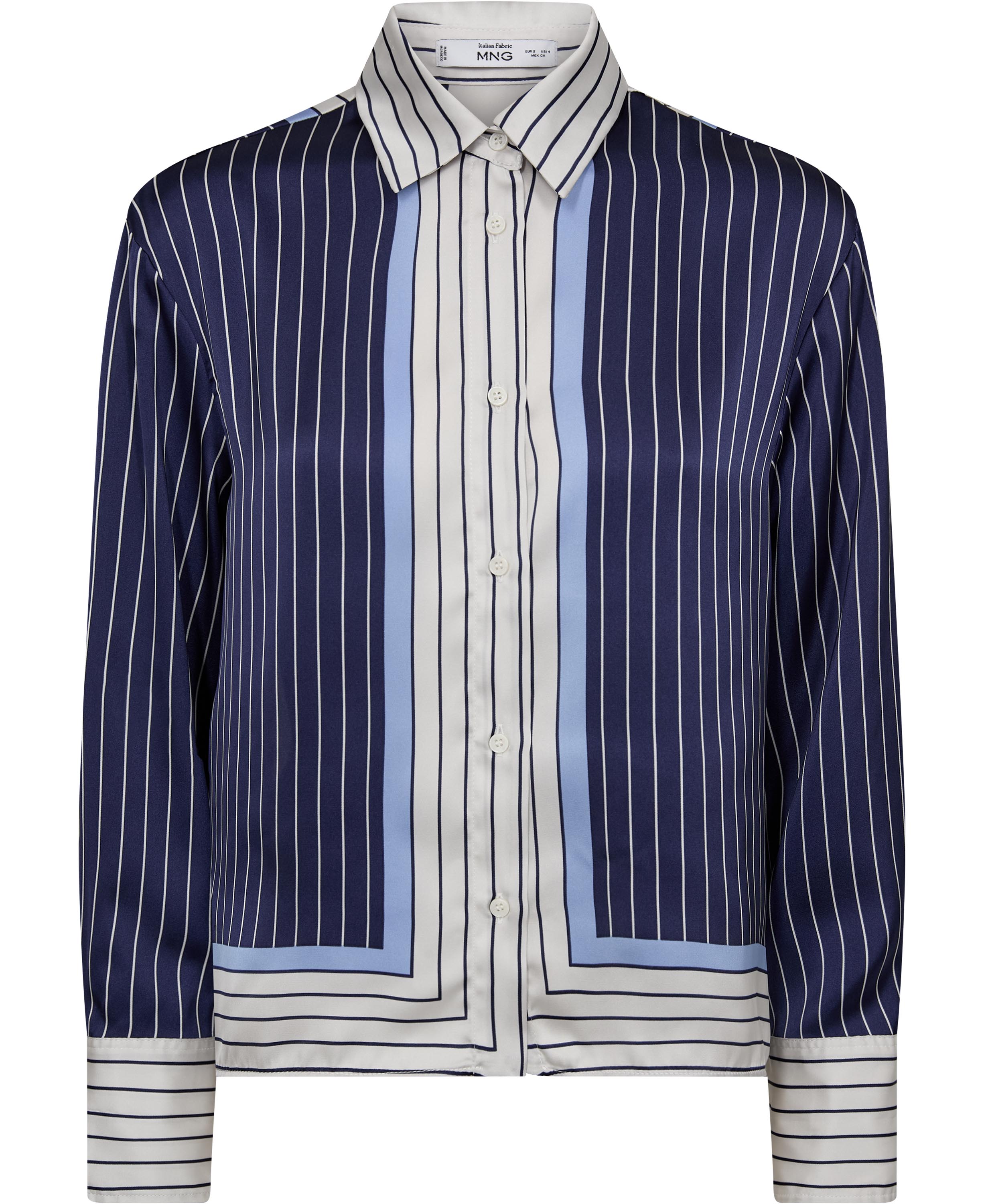 Satin Shirt With Combined Stripes