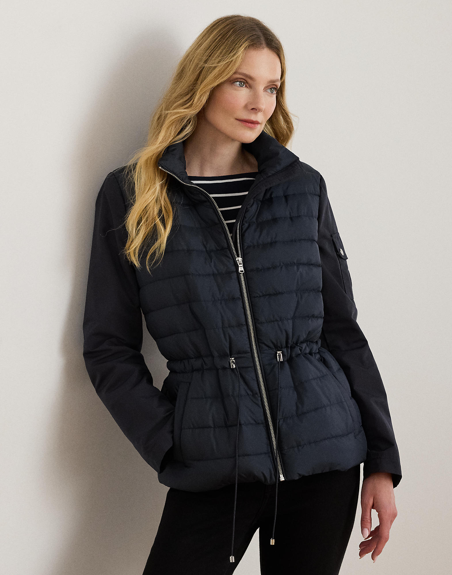 Quilted Funnelneck Puffer Jacket