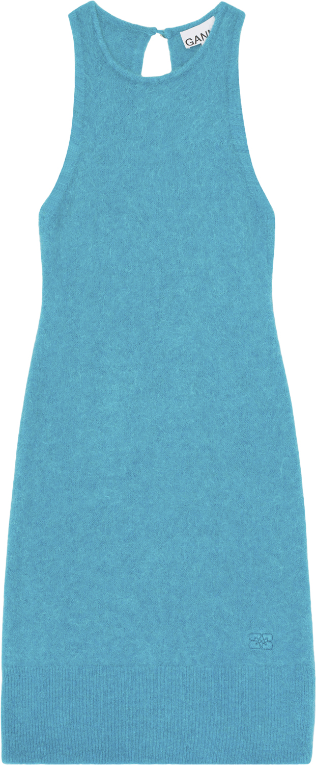 Blue Brushed Alpaca Minikjole