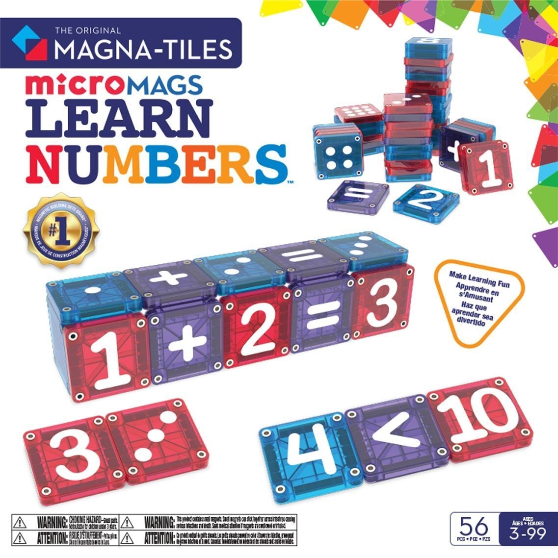 Magnatiles, Learn Numbers, 56 pcs