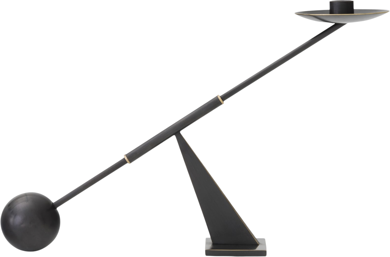 Interconnect Candle Holder, W42,5, Bronzed Brass