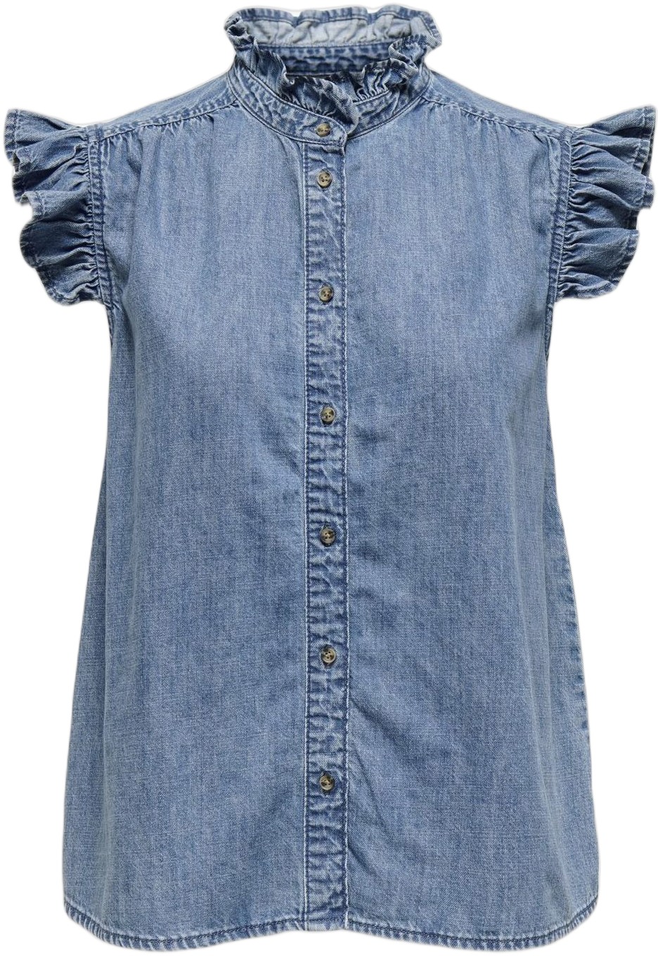 Onlshania S/L Frill DNM Shirt AKM
