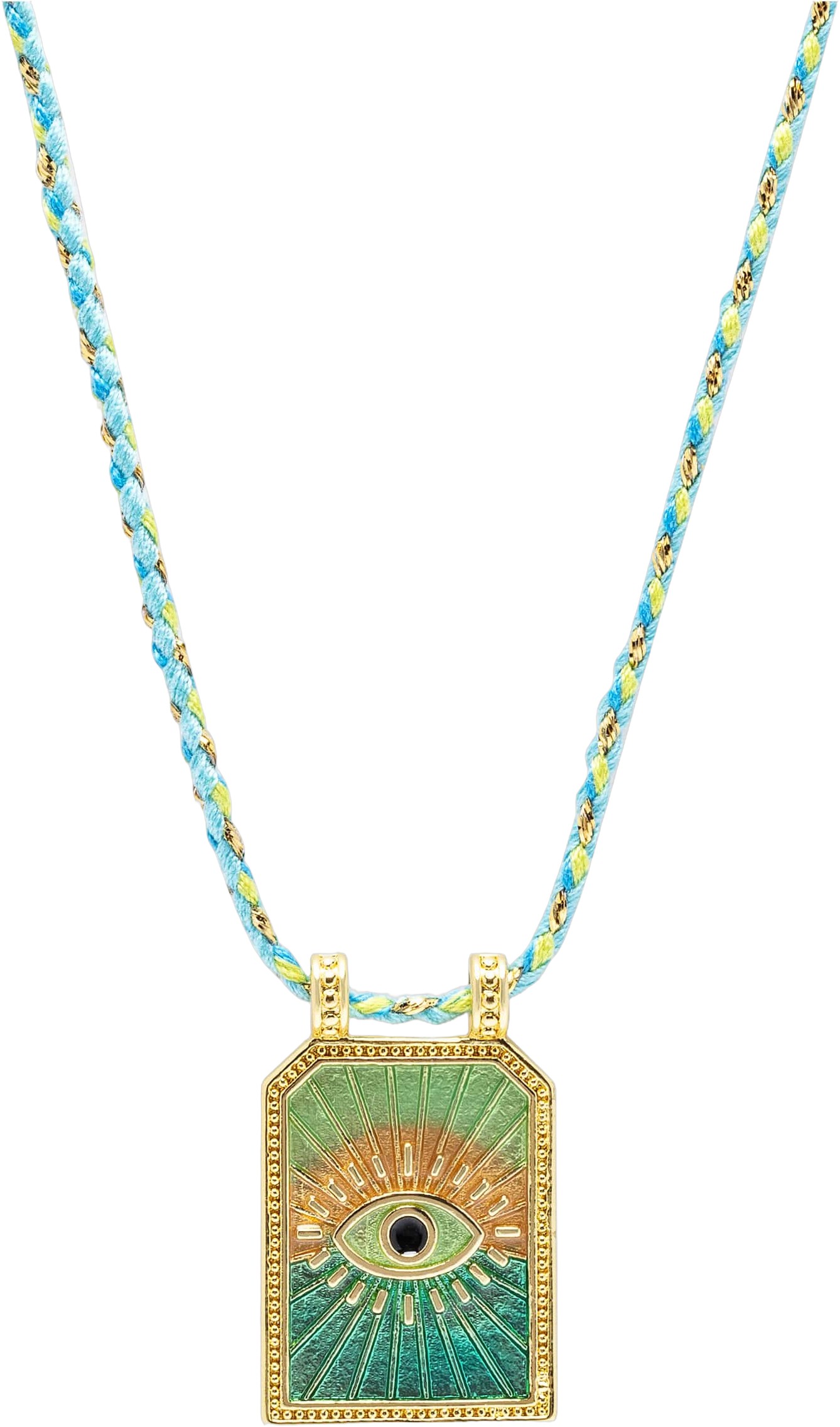 Women's Green Evil Eye Pendant Necklace