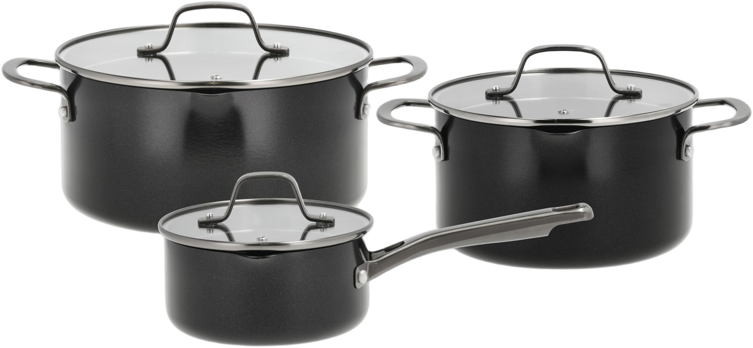 Grydesæt M/låg Blavet 6 Dele Aluminium/keramisk Belægning