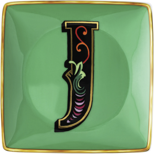 Bowl 12cm sq. Flat, Holiday Alphabet J, Versace