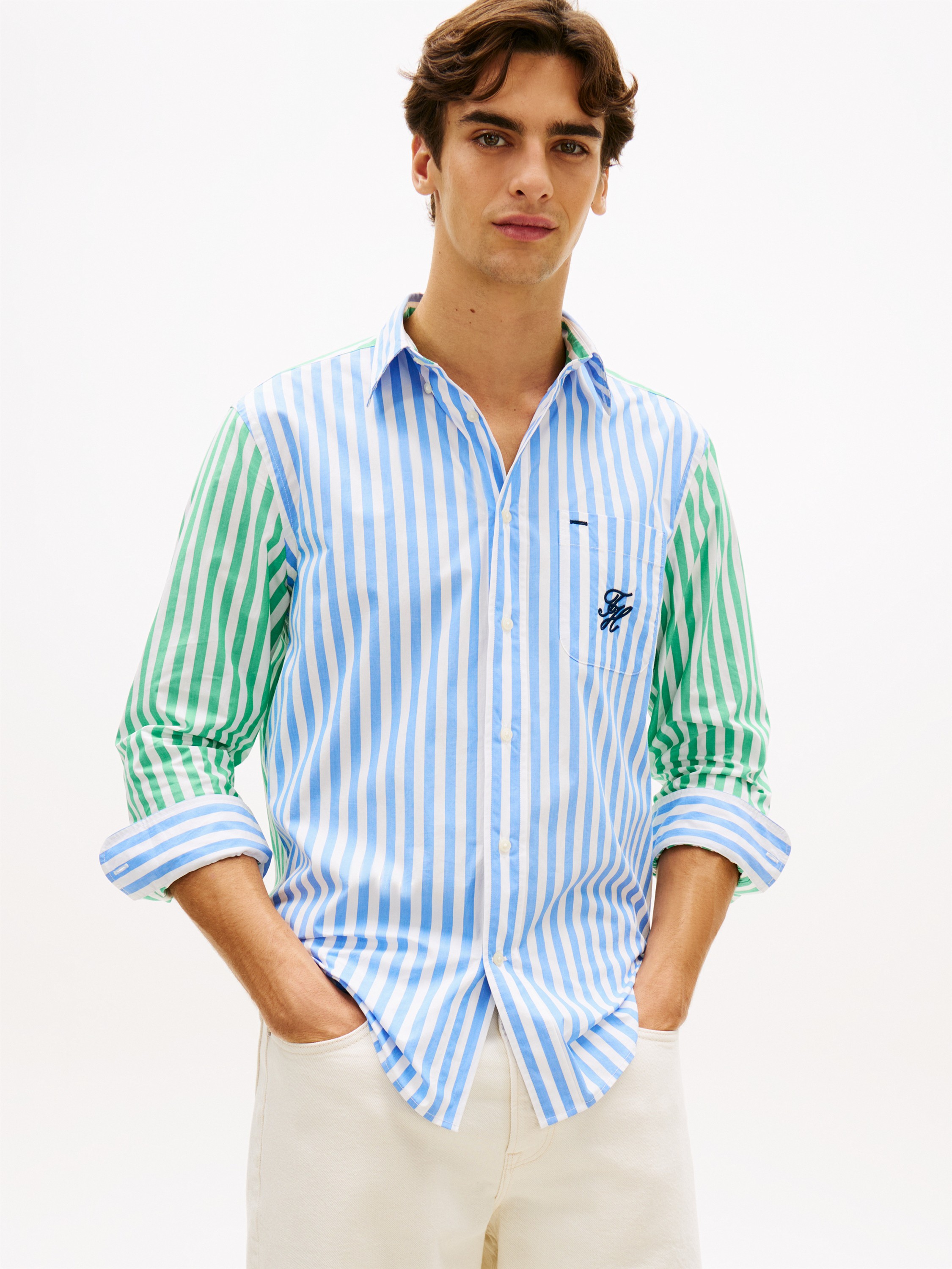 Classic Fit Logo Embroidery Paper Touch Shirt