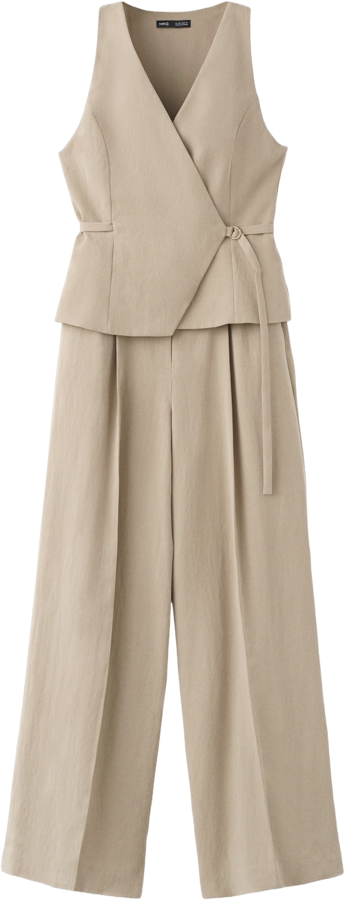 Combined Lyocell Crossover Jumpsuit