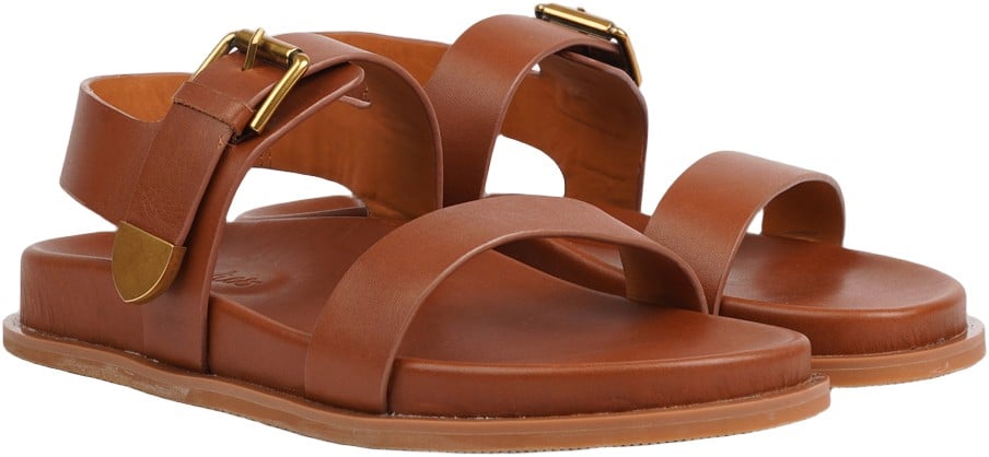 Salmagi Adjustable Leather Sandal W/heel Strap