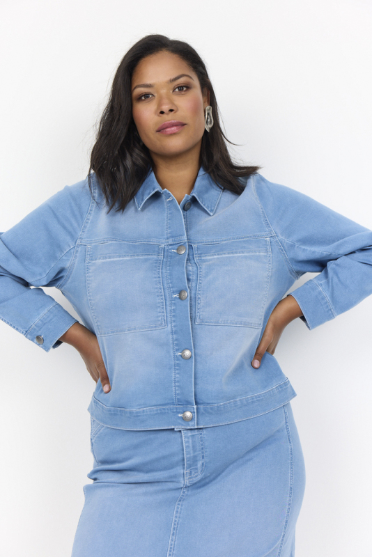 Curvy Wasummer 9 Jakke Lys Denim