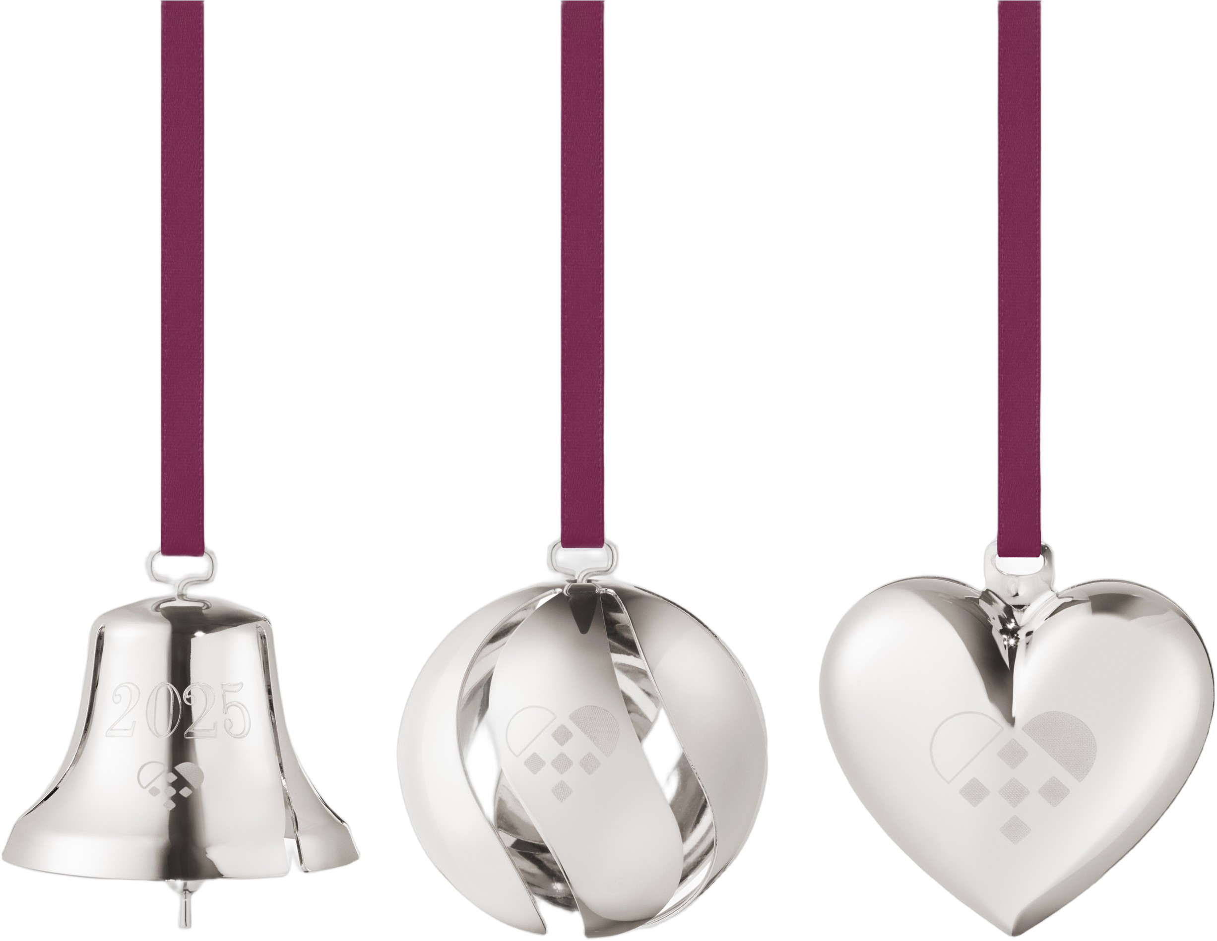CC 2025 Gift SET Bell Ball Heart 3 PCS Palladium Brass