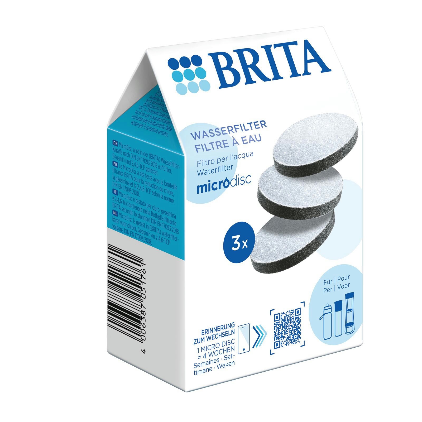 Brita Micro Disc 3pack Waterfilter White