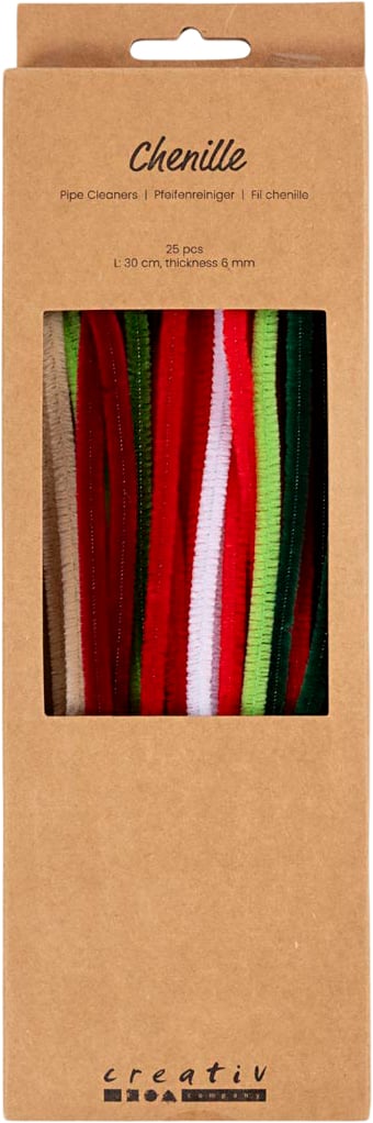 Chenille, L: 30 cm, Tykkelse 6 mm, 25stk.