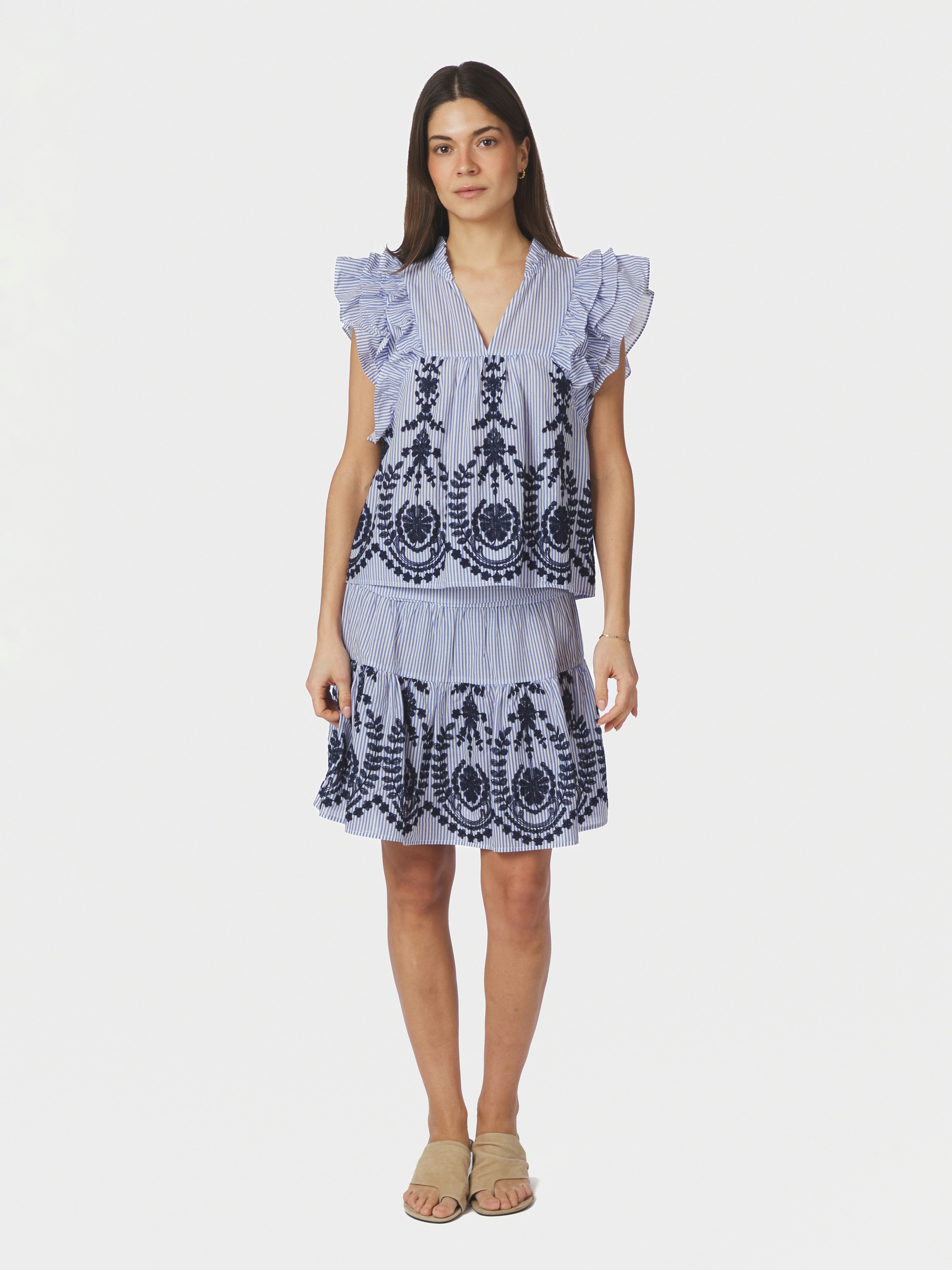 Jayla Stripe Embroidery Top
