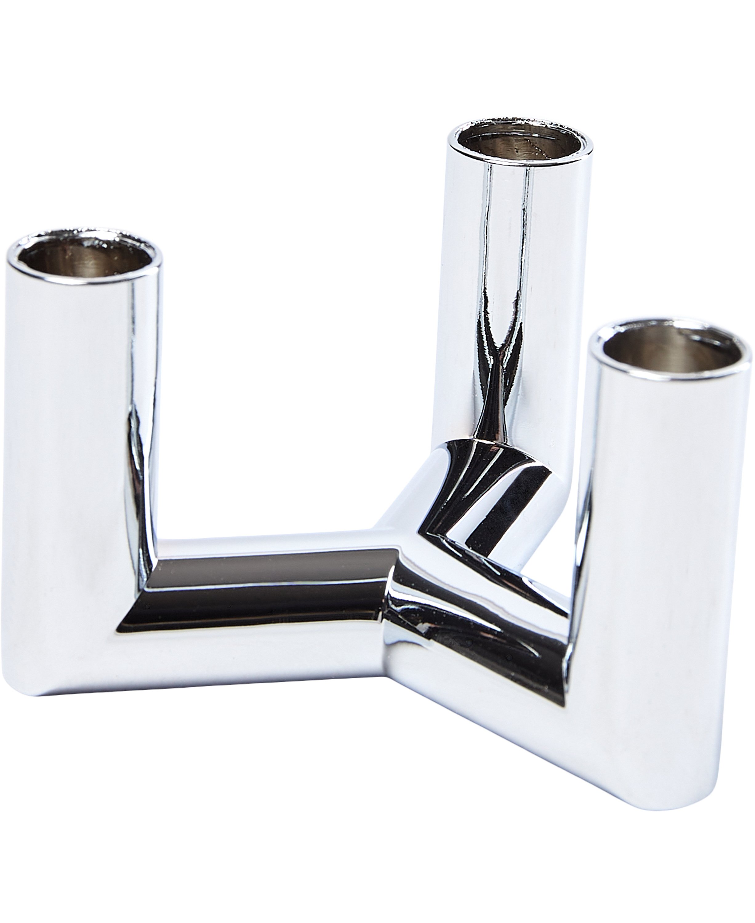 Matrix Candle Holder 3'arm Mini Taper - Chrome - 7,5 x 4,5