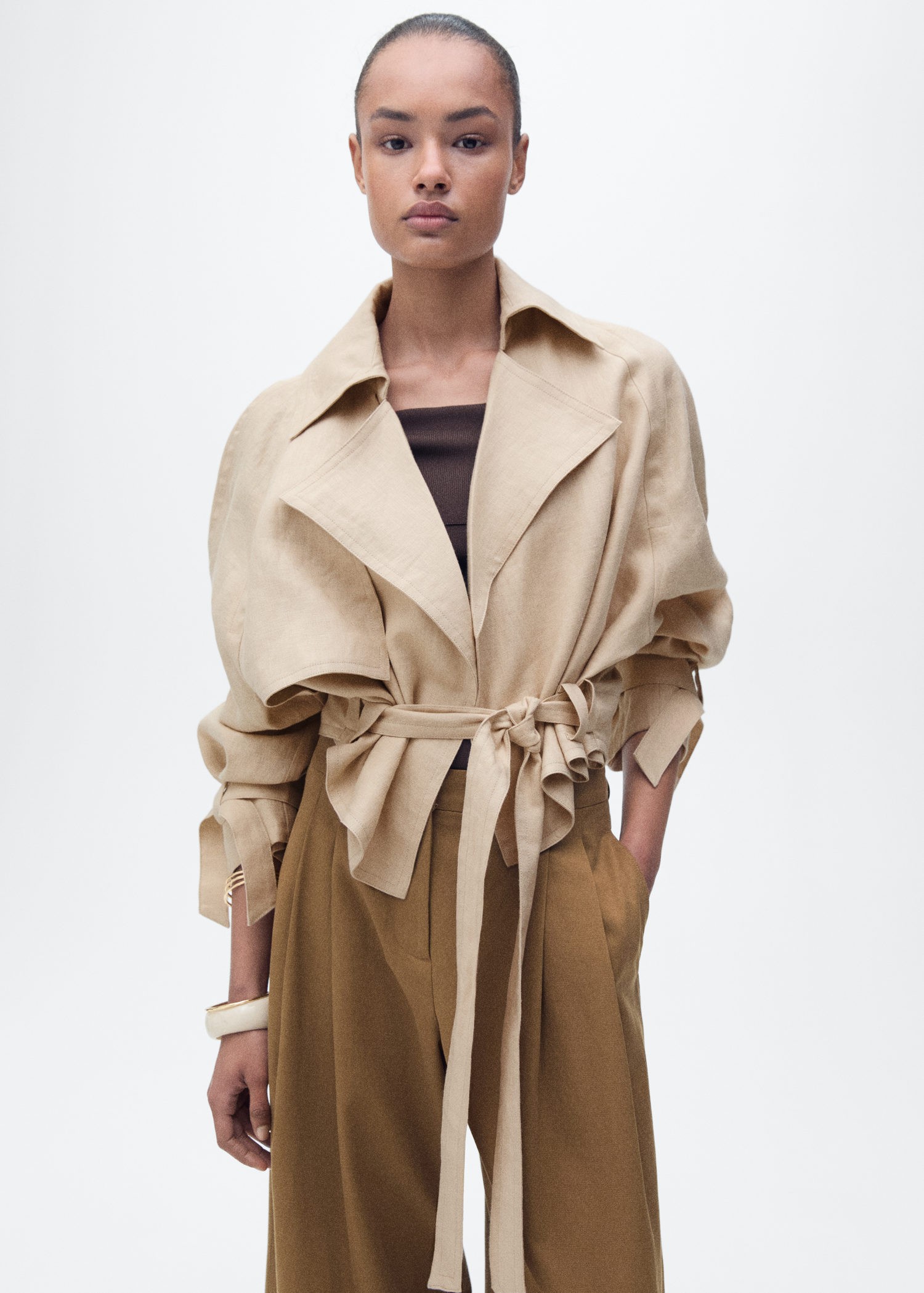 Belted Linen Jacket
