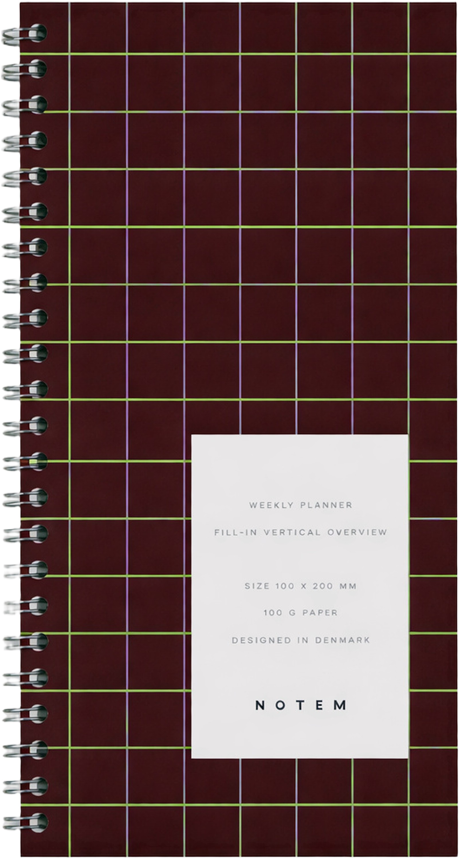 Luca Weekly Wireplanner, Black Check