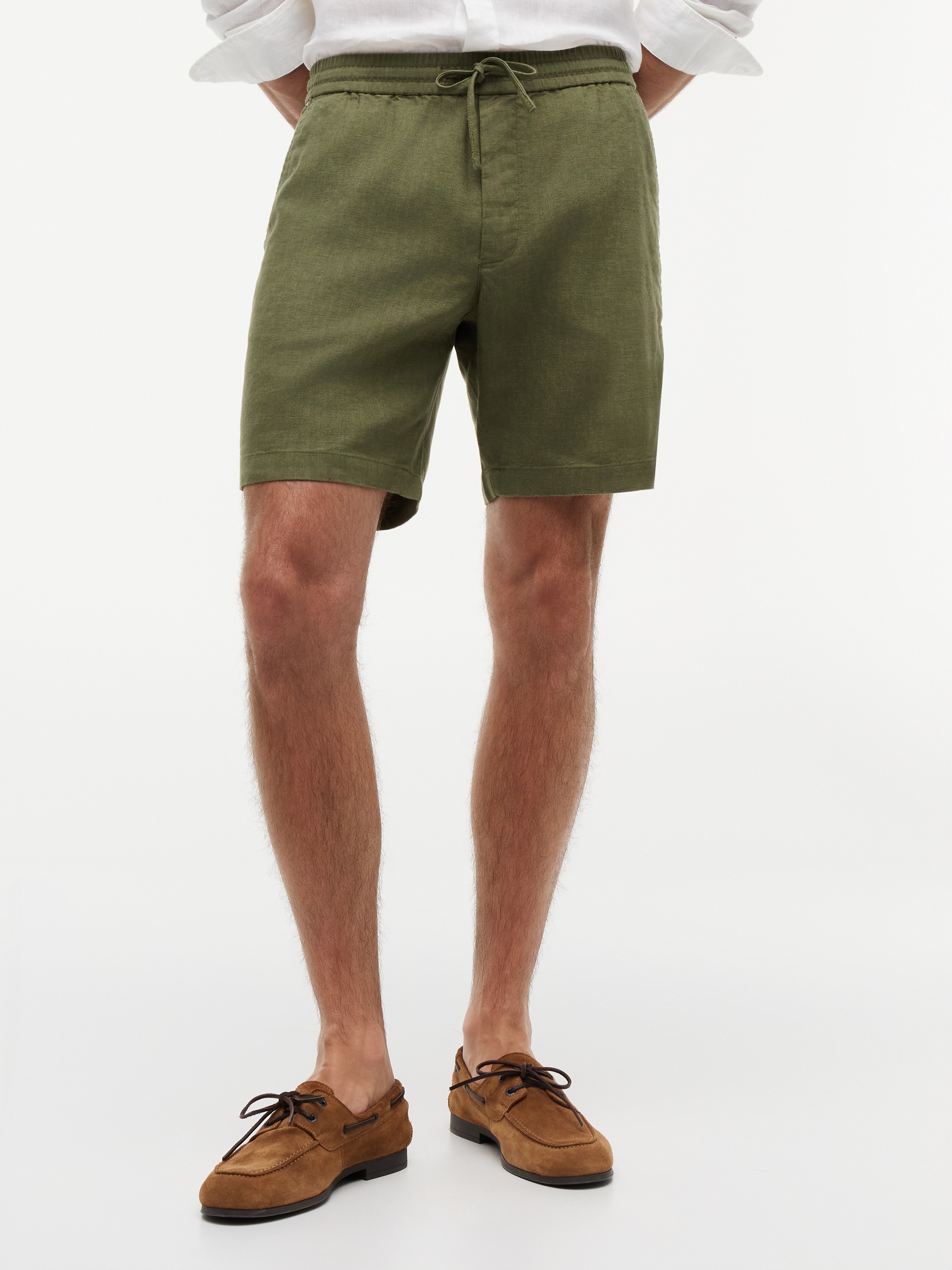 “Dover Linen Blend 8″” Inseam Chino Shorts”