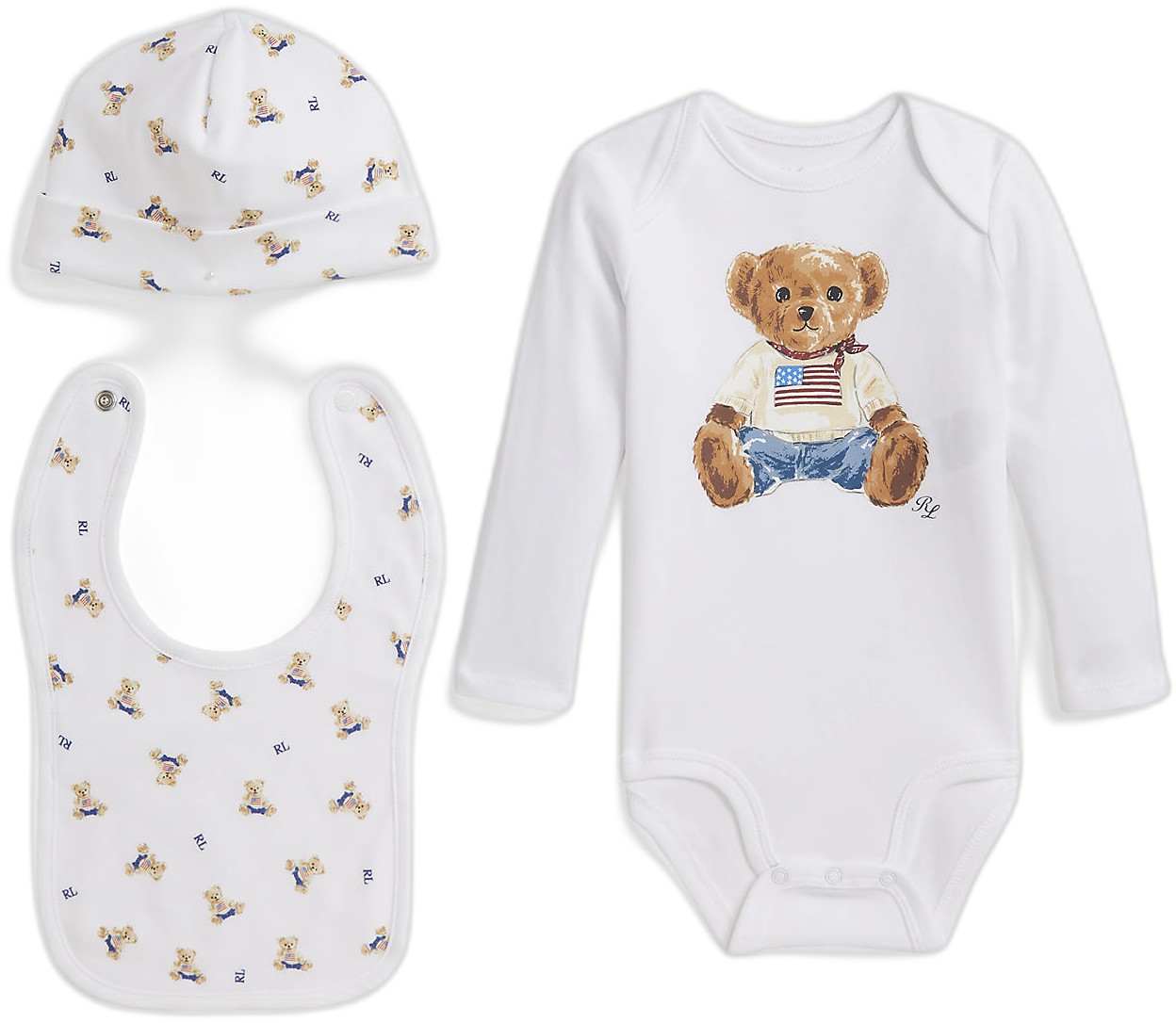 Polo Bear Cotton 3piece Gift Set