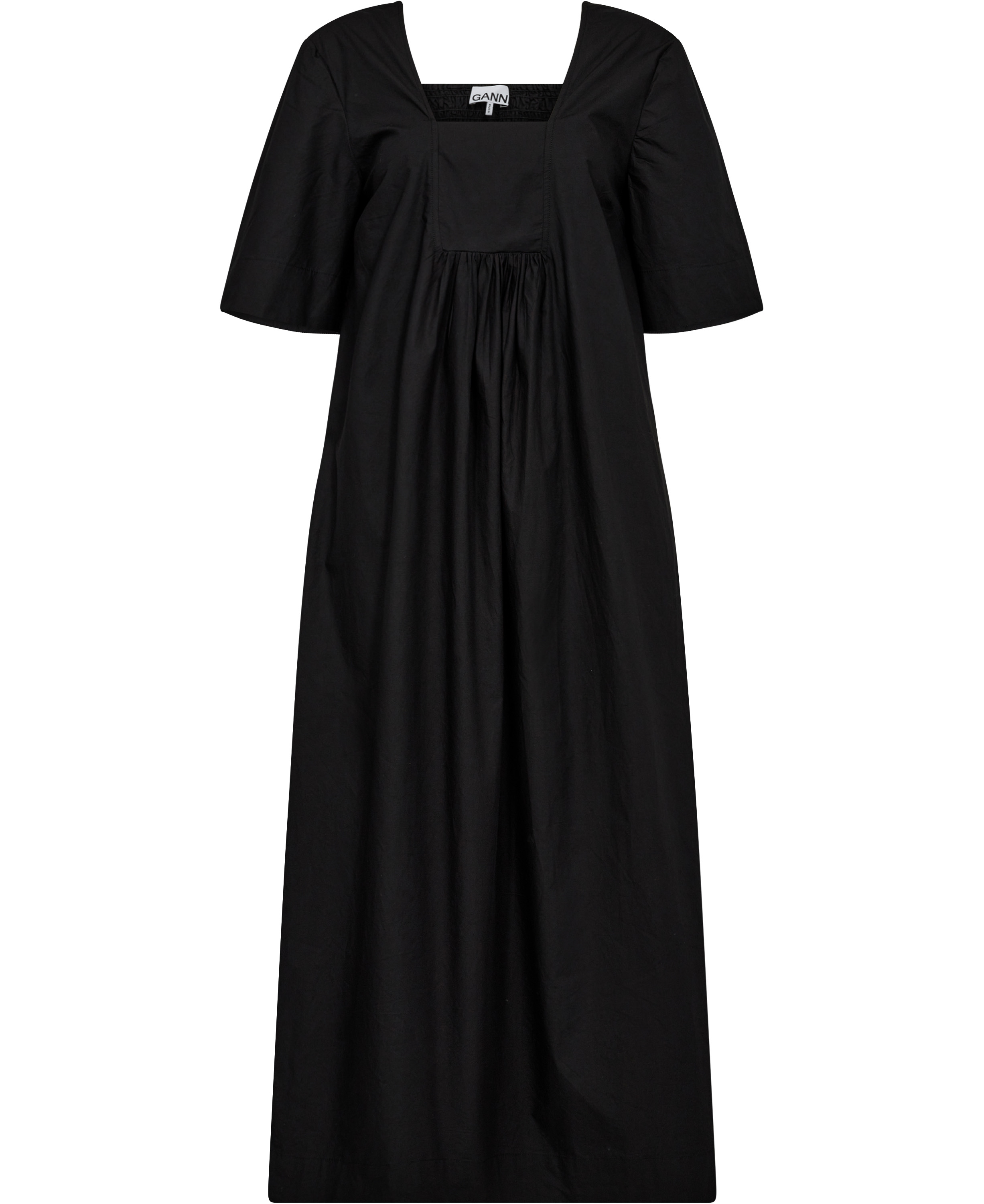 Cotton Poplin Openneck Maxi Dress