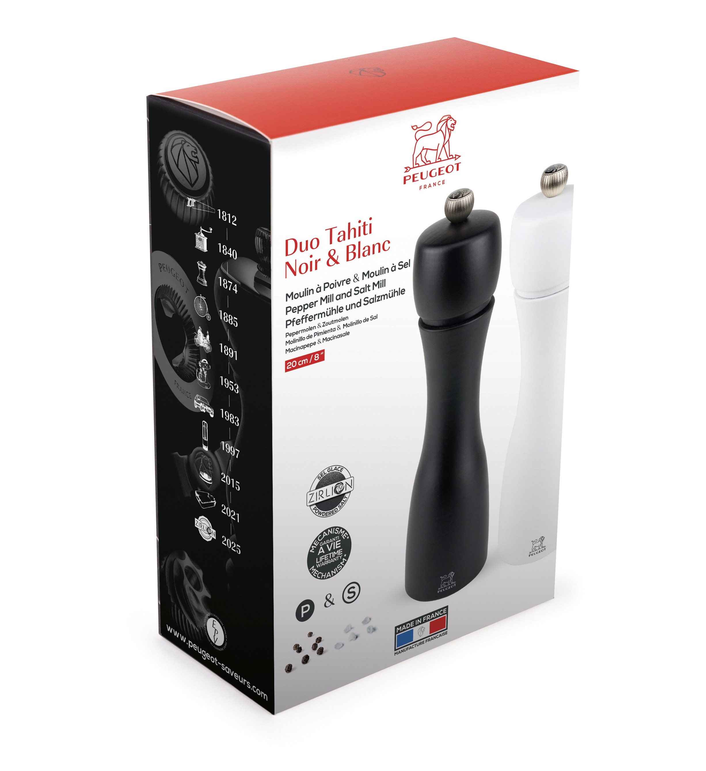 Tahiti Sæt Z Peber & Salt Sort/hvid 12 cm
