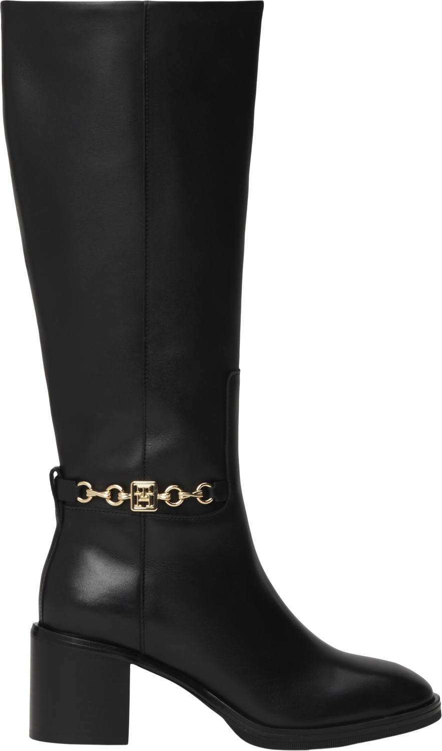 Chain Leather Long Boot