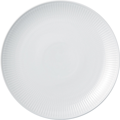 Hvid Riflet Coupe 23 Cm. Tallerken