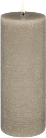 LED Pillar Candle, Sandstone, Rustic, 7,8×20,3 cm