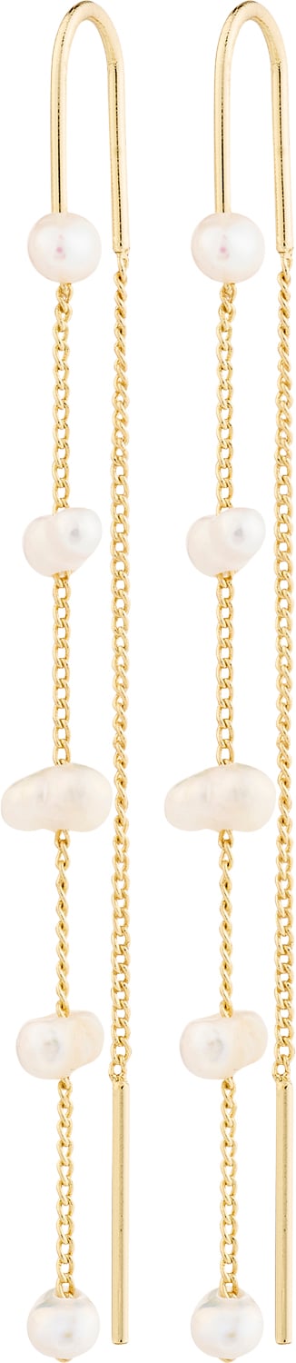 Zenaia Pearl Chain Earrings Goldplated - Køb til DKK 299 - Spar 0%