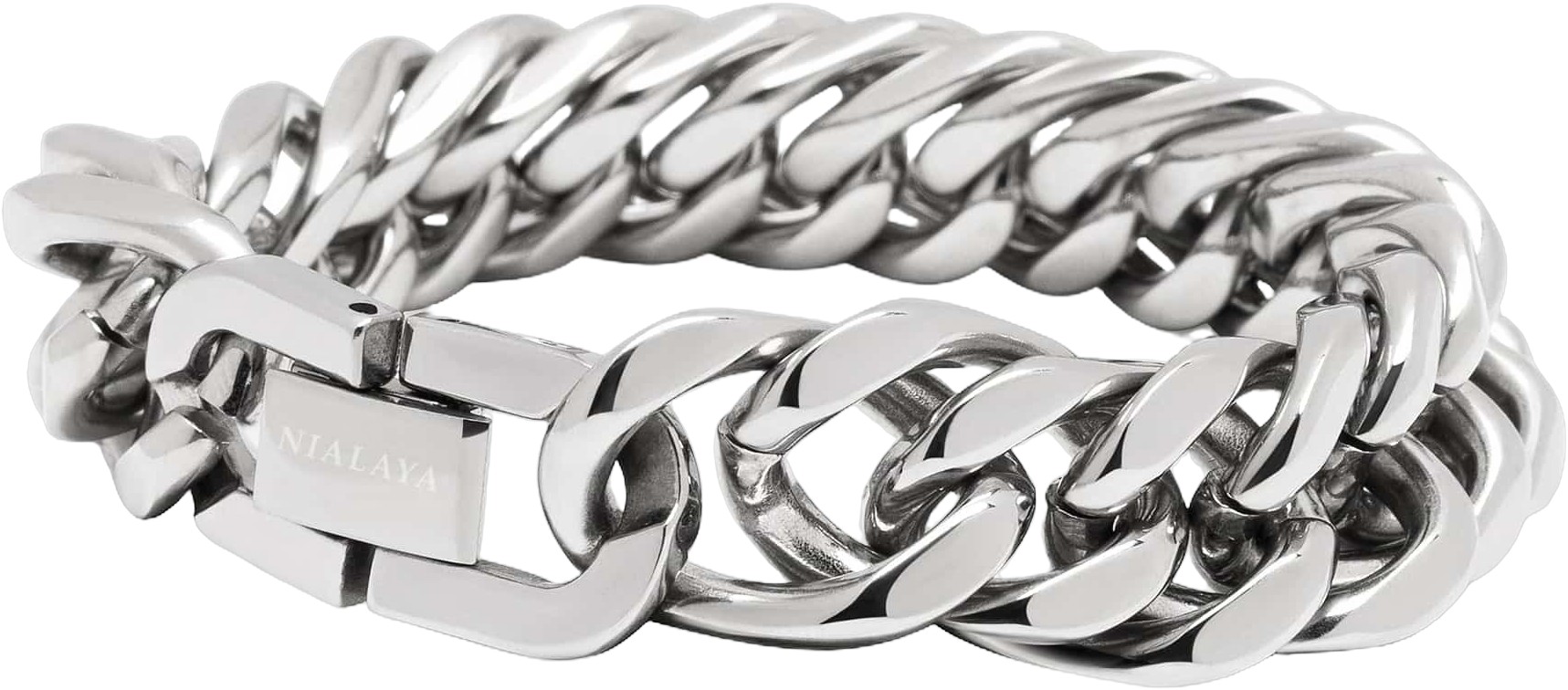Silver Chunky Cuban Chain Bracelet