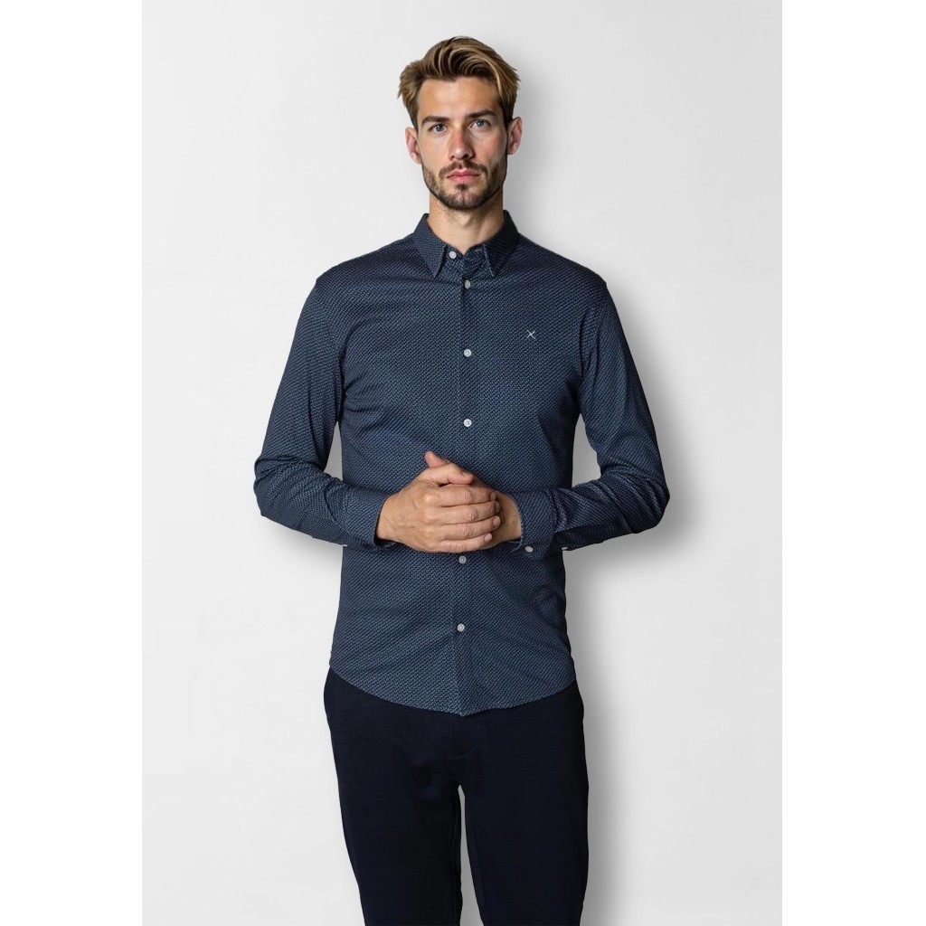 Clean Formal AOP Stretch Shirt L/S