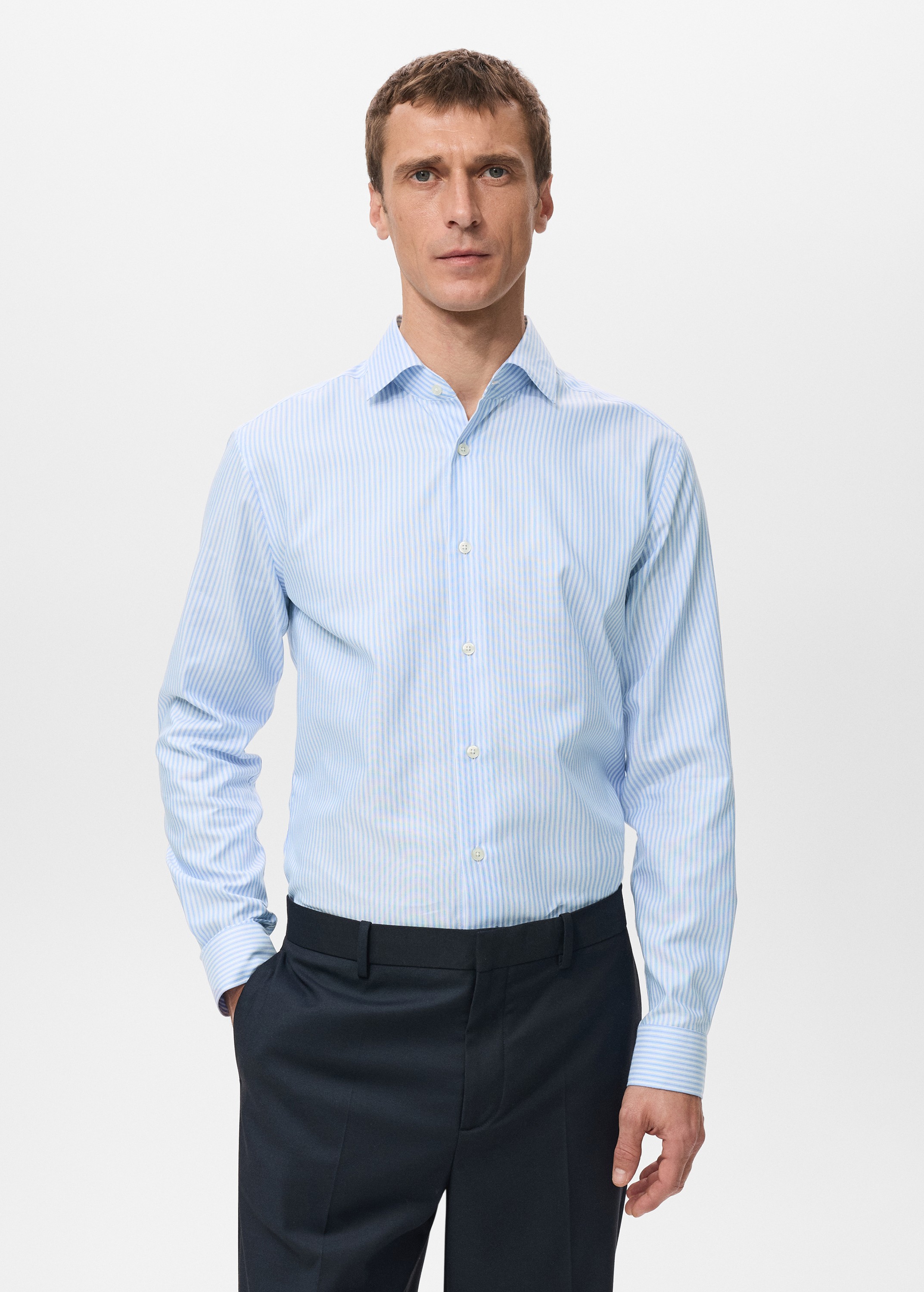 100% Cotton Slimfit Striped Shirt