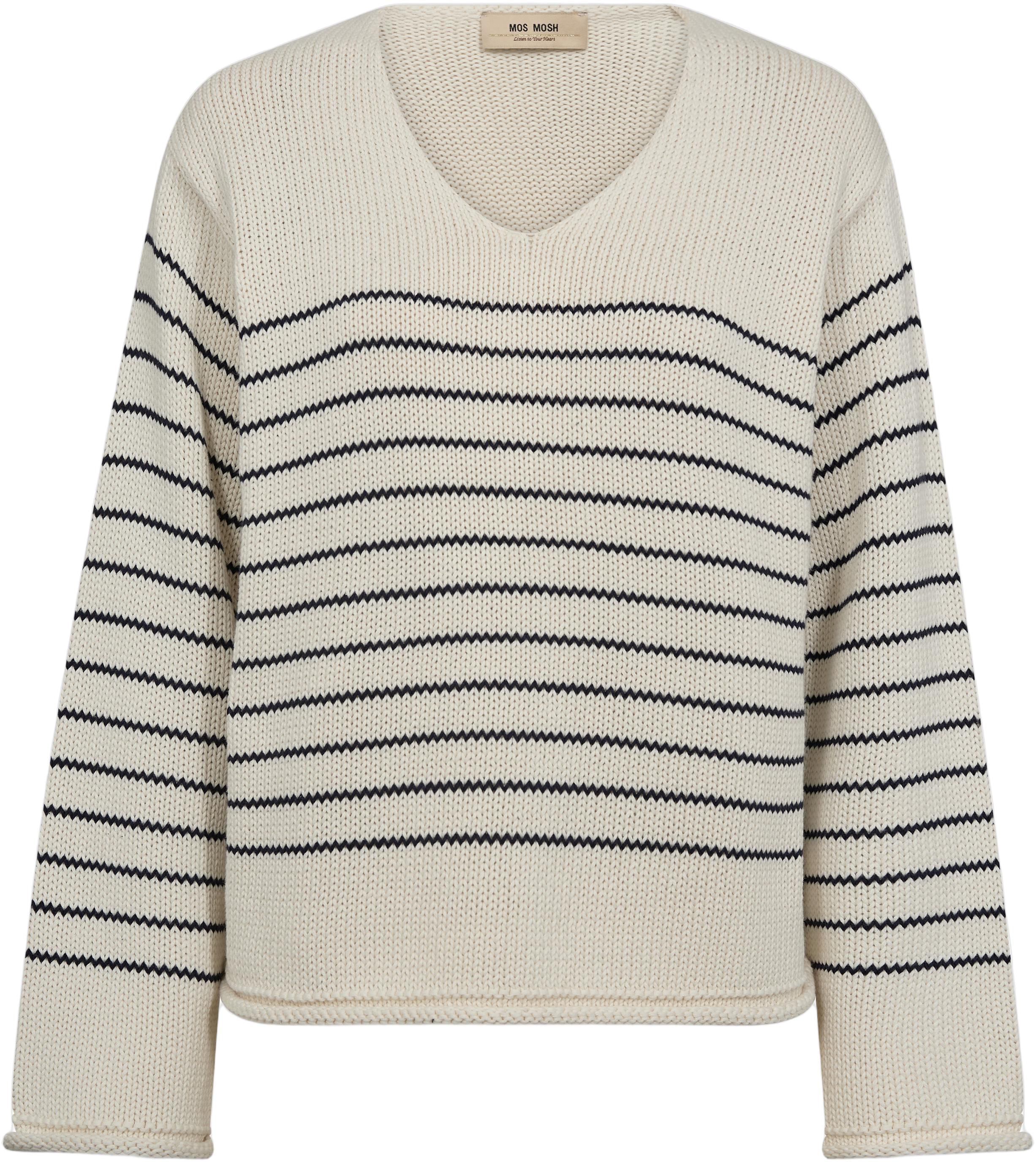 Mmbine LS Vneck Stripe Knit