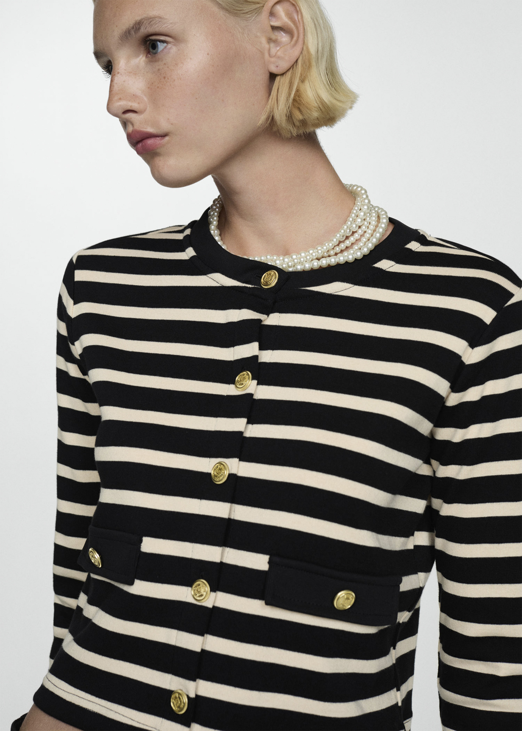 Striped Cardigan With Buttons