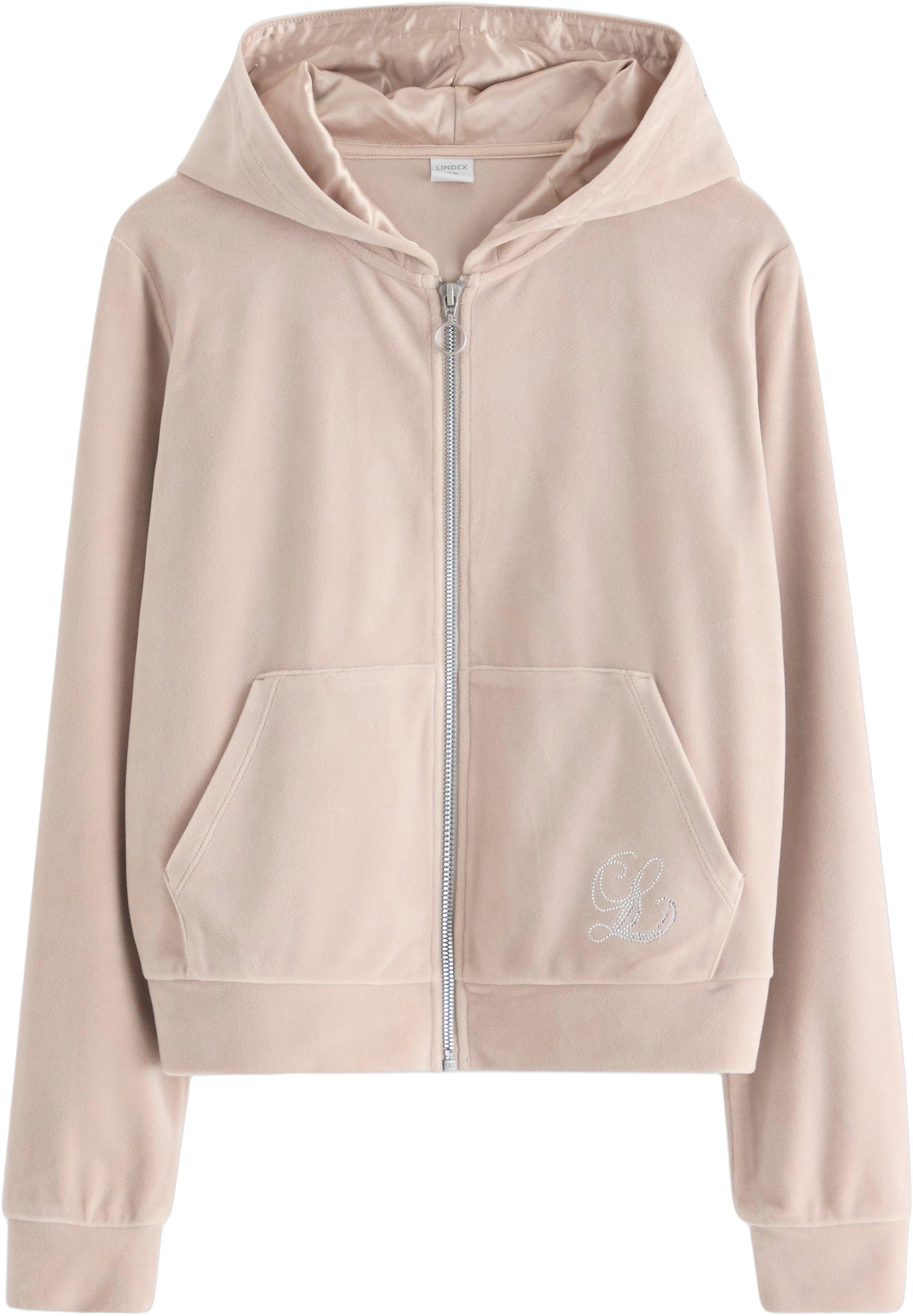Velour Hoodie With Kangaroo Pockets