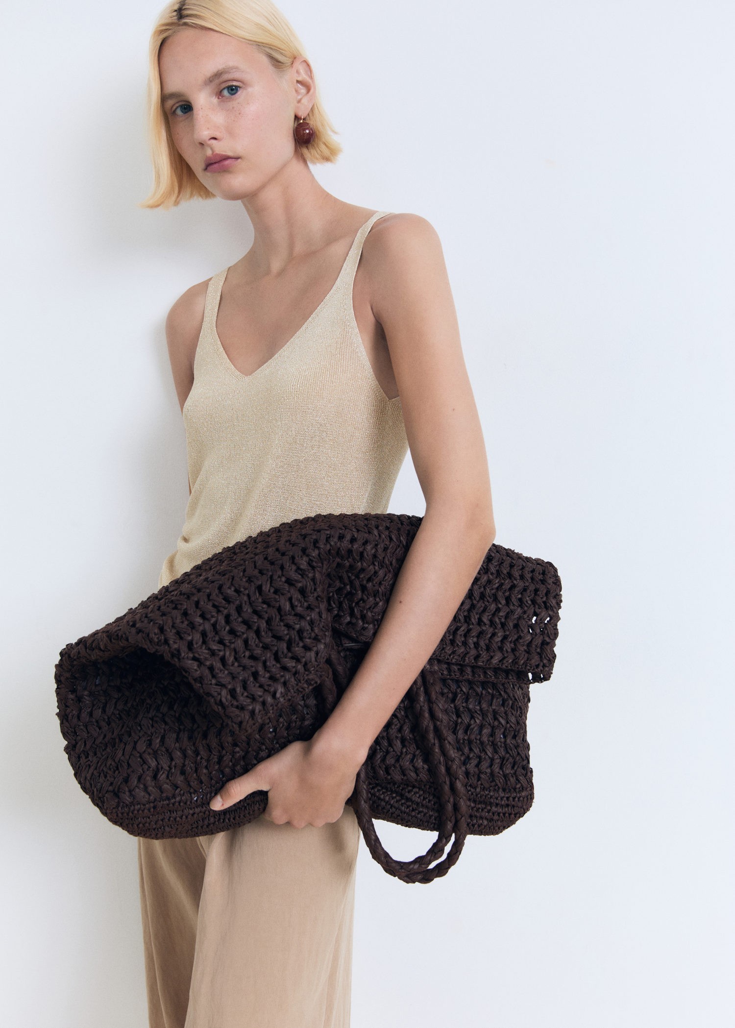 Lurex Knitted Vneck top