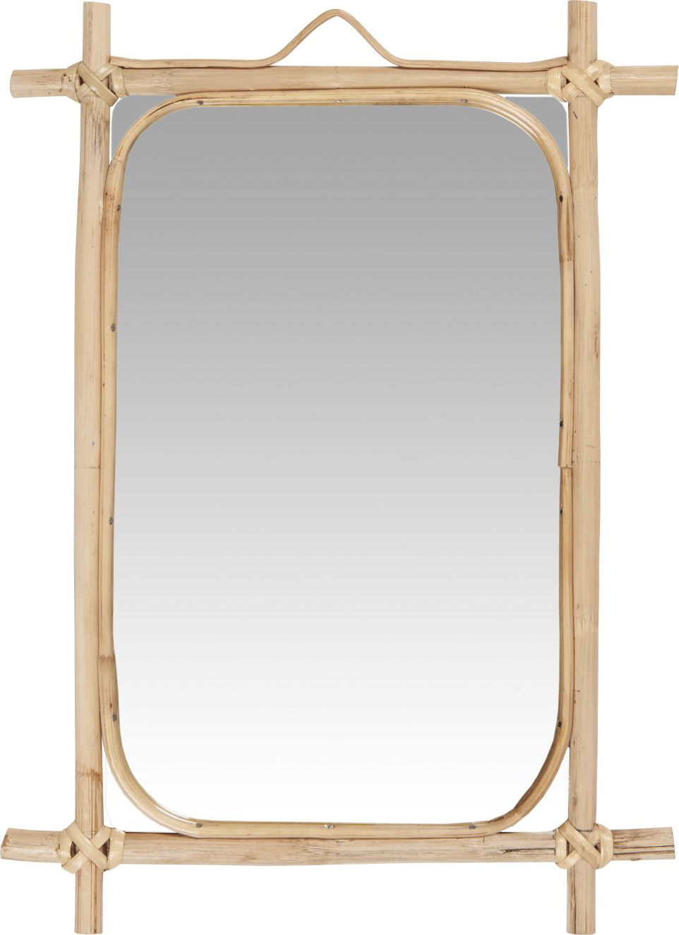 Spejl M/bambuskant Svungen top