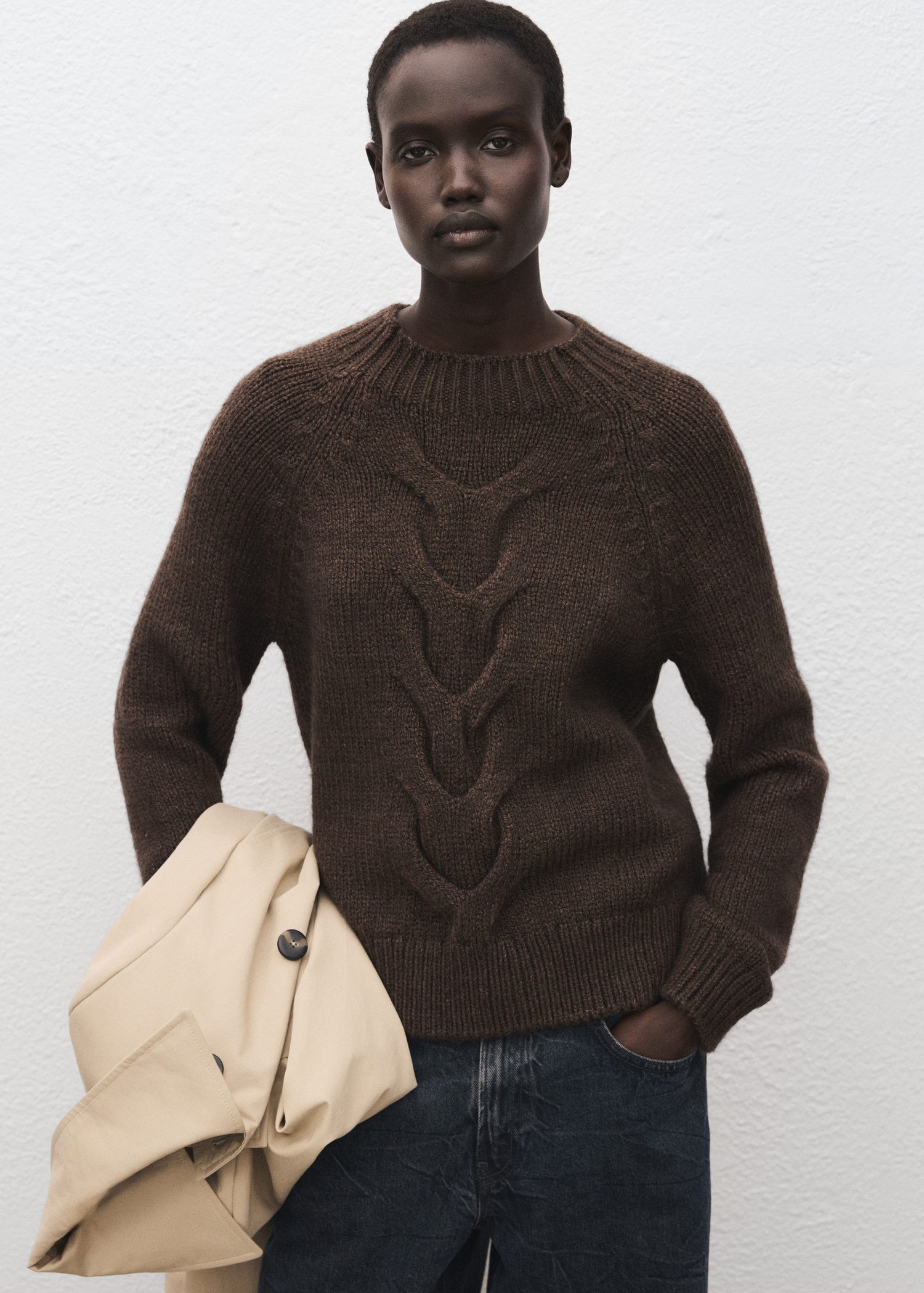 Braided Sweater With Perkins Neck - DKK 269 - Spar 40%