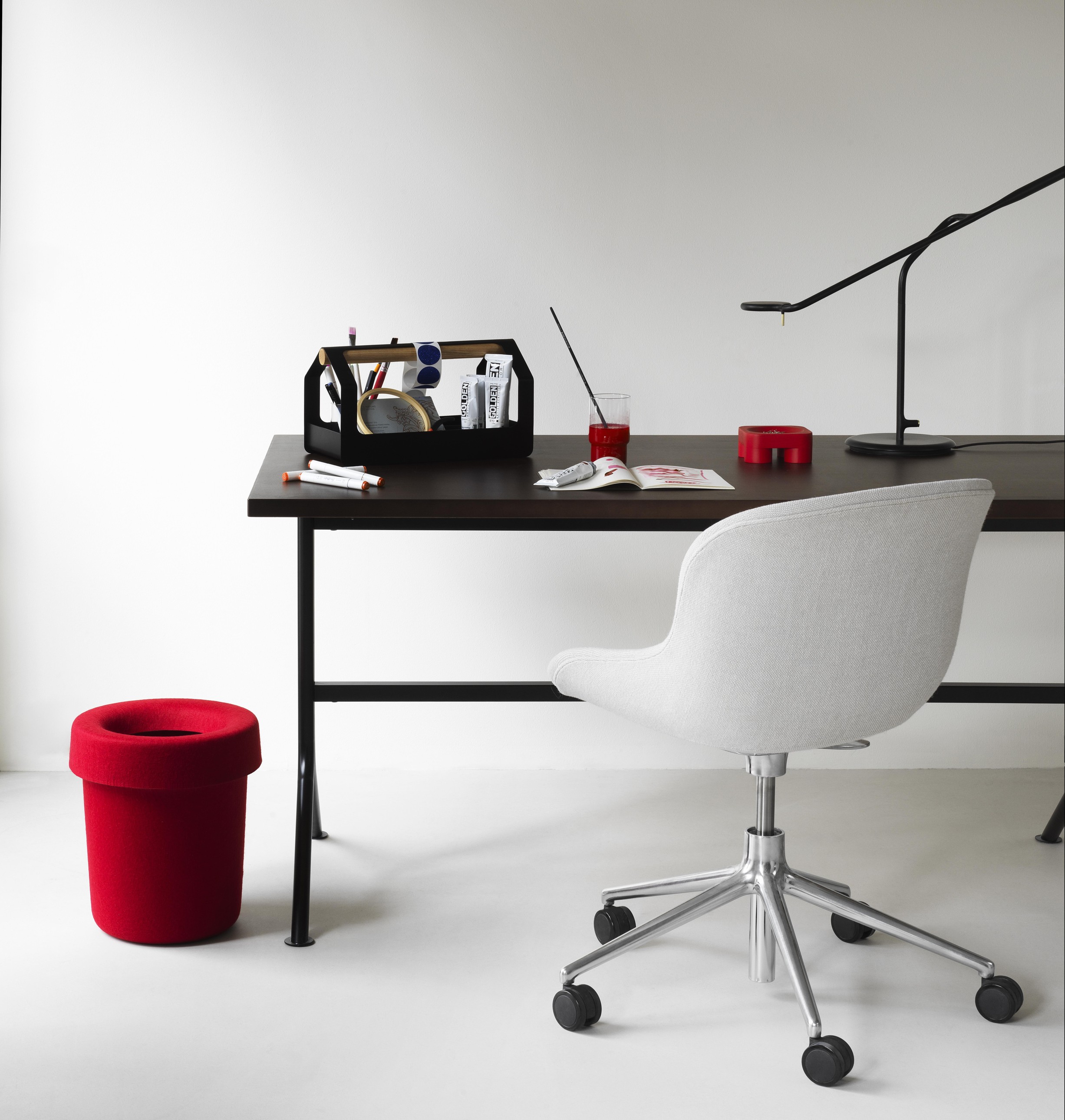 Hide Office Bin Bright Red