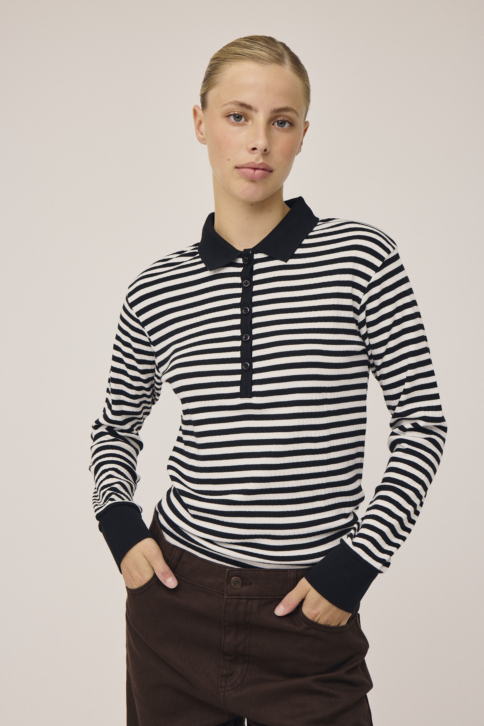 Milla 24 Long Sleeve Polo top 100% Organic Cotton Gots