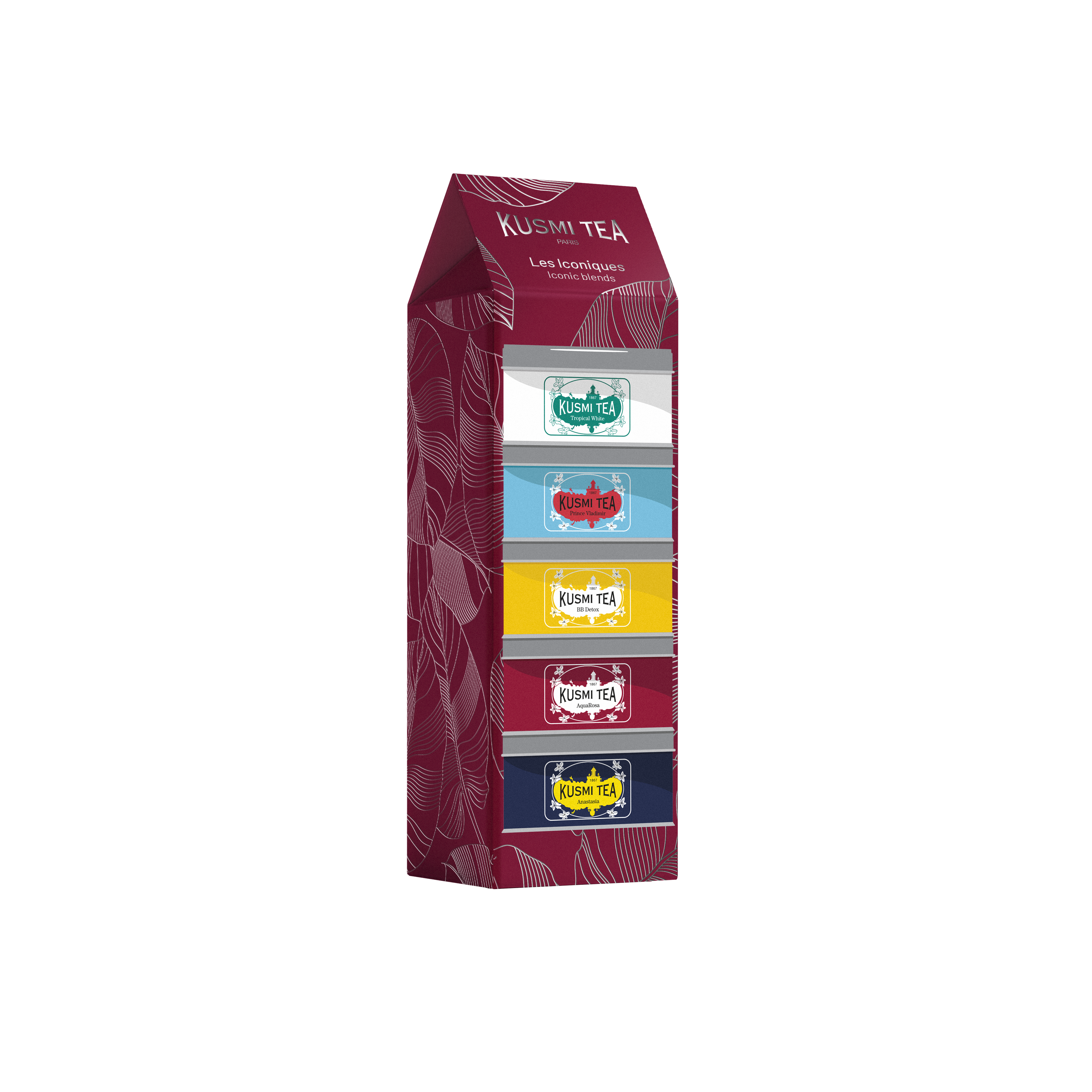 Organic Iconics Teas Assortment 5 Metal Tin- 100g