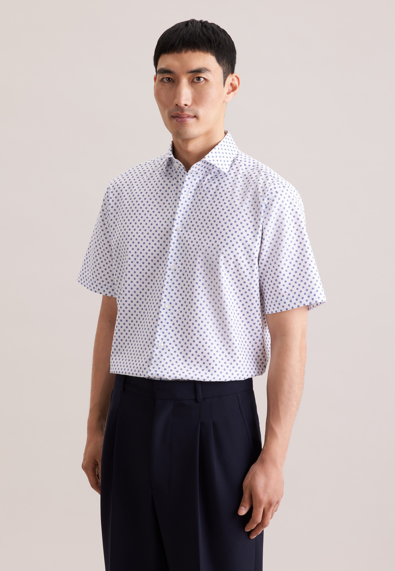 Business Shirt Regular 1/2 Kentcollar Print - Køb til DKK 349 - Spar 30%