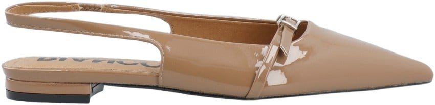 Biabari Pointy Flat Slingback Faux Leather
