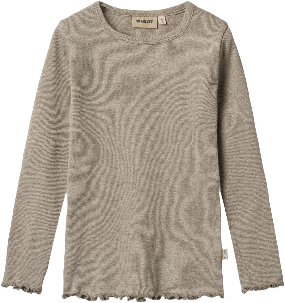 Langærmet Rib Tshirt Ida
