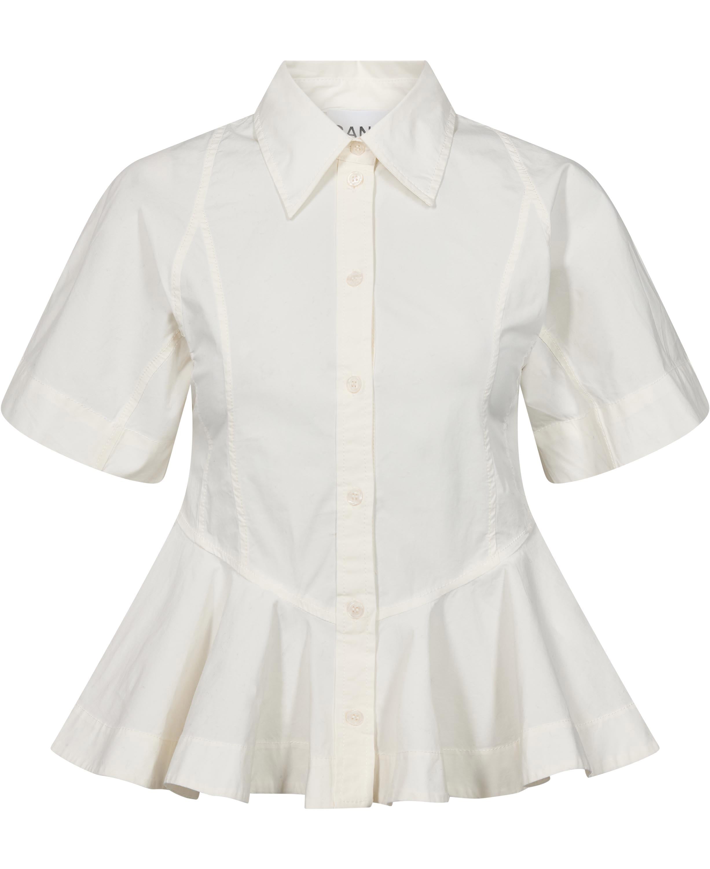 Stretch Cotton Peplum Shirt