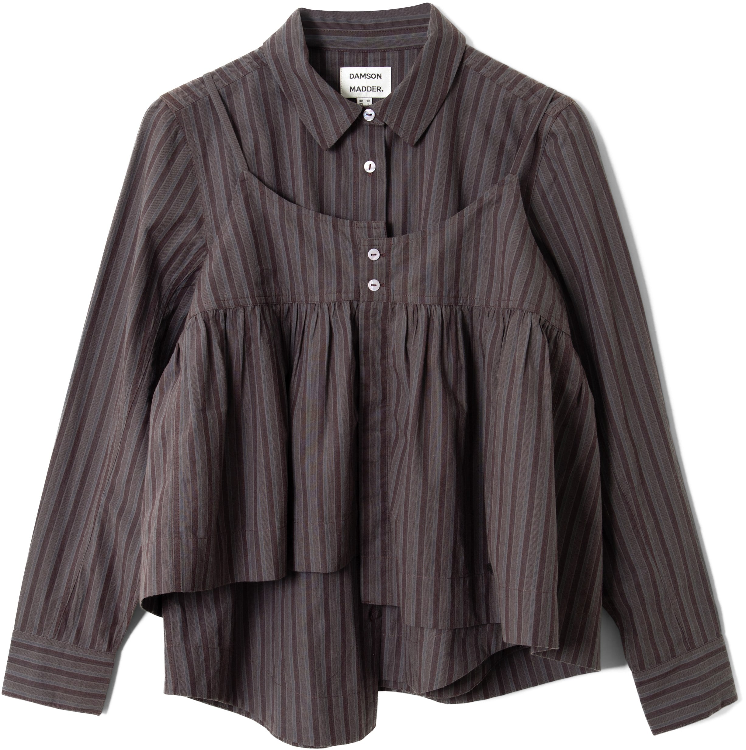 Indie Double Layer Shirt With Cami Merlot Stripe